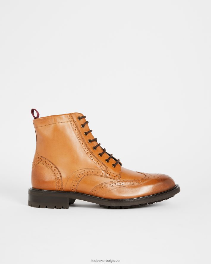être Ted Baker Hommes bottes en cuir à lacets Wadelan bronzer FR8J421797 chaussures