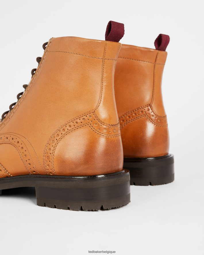 être Ted Baker Hommes bottes en cuir à lacets Wadelan bronzer FR8J421797 chaussures