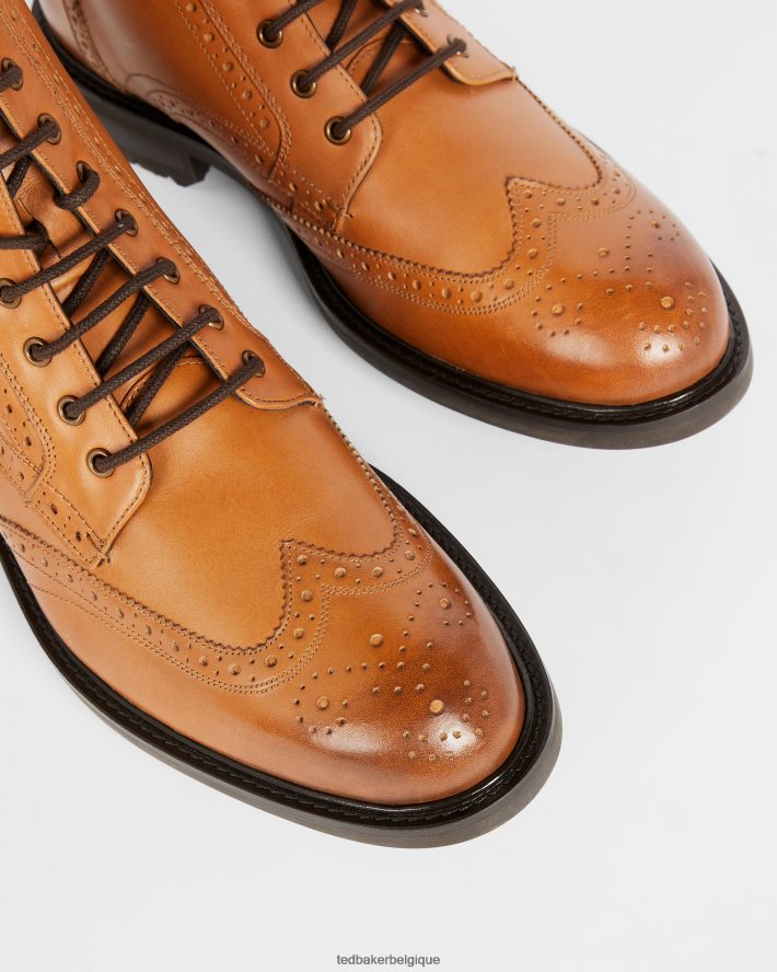 être Ted Baker Hommes bottes en cuir à lacets Wadelan bronzer FR8J421797 chaussures