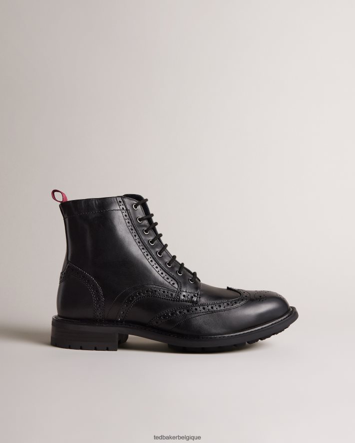être Ted Baker Hommes bottes en cuir à lacets Wadelan noir FR8J421800 chaussures