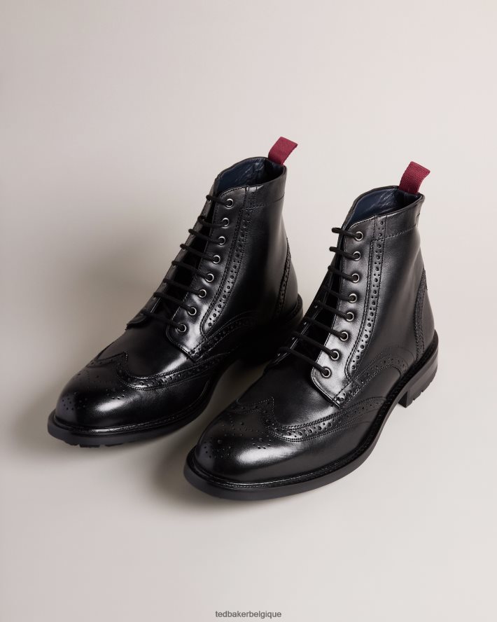 être Ted Baker Hommes bottes en cuir à lacets Wadelan noir FR8J421800 chaussures