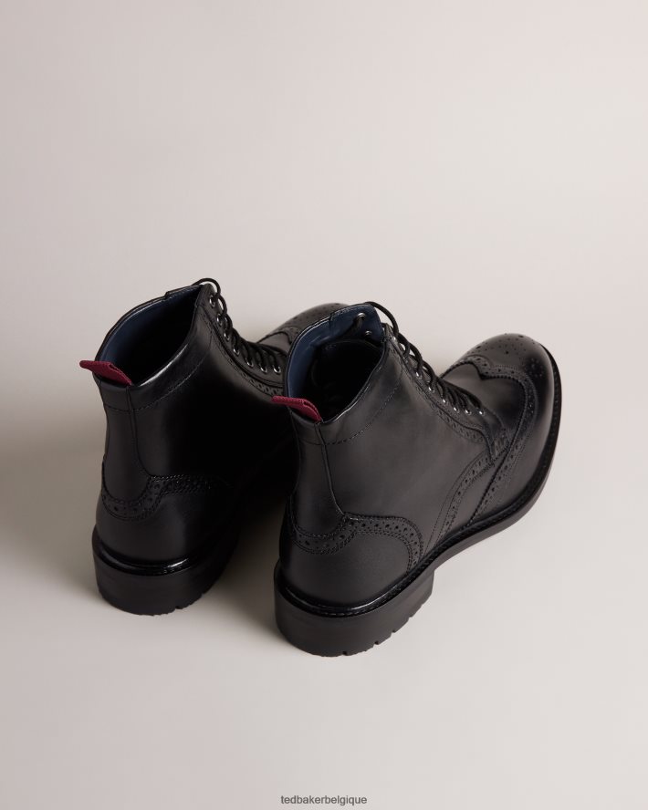 être Ted Baker Hommes bottes en cuir à lacets Wadelan noir FR8J421800 chaussures