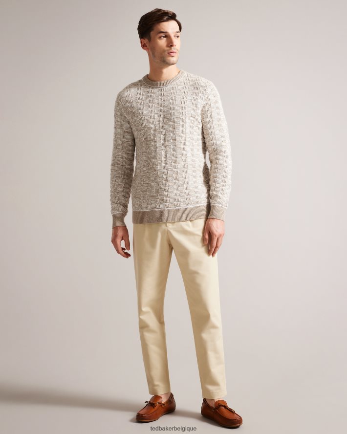 être Ted Baker Hommes Kenneyp - Chaussures bateau décontractées en cuir galet bronzer FR8J421879 chaussures