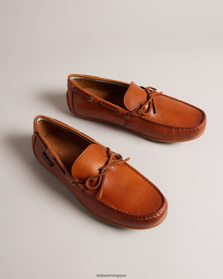 être Ted Baker Hommes Kenneyp - Chaussures bateau décontractées en cuir galet bronzer FR8J421879 chaussures