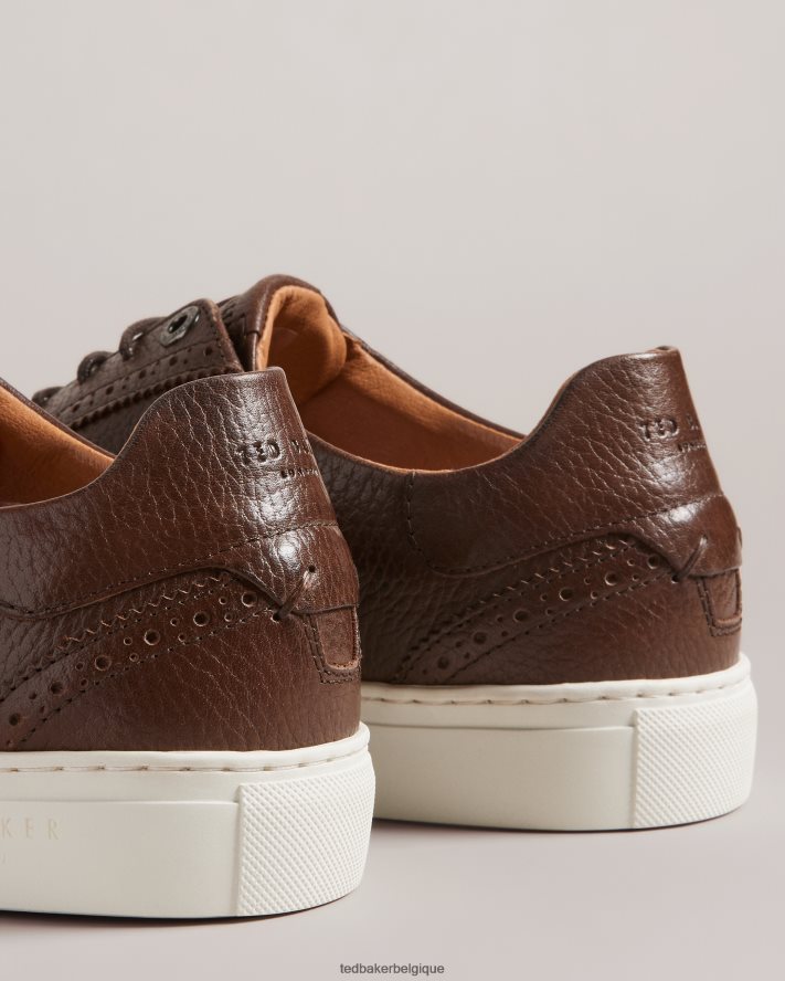 être Ted Baker Hommes Dentong - Baskets hybrides en cuir Brogue brun FR8J421895 chaussures