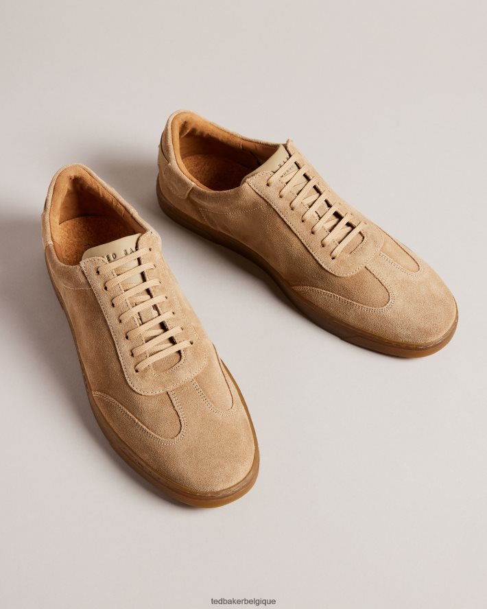 être Ted Baker Hommes baskets basses en daim evrens brun clair FR8J421817 chaussures