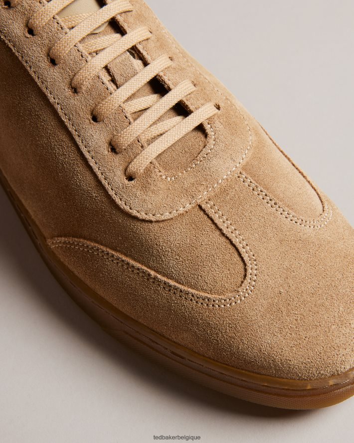 être Ted Baker Hommes baskets basses en daim evrens brun clair FR8J421817 chaussures