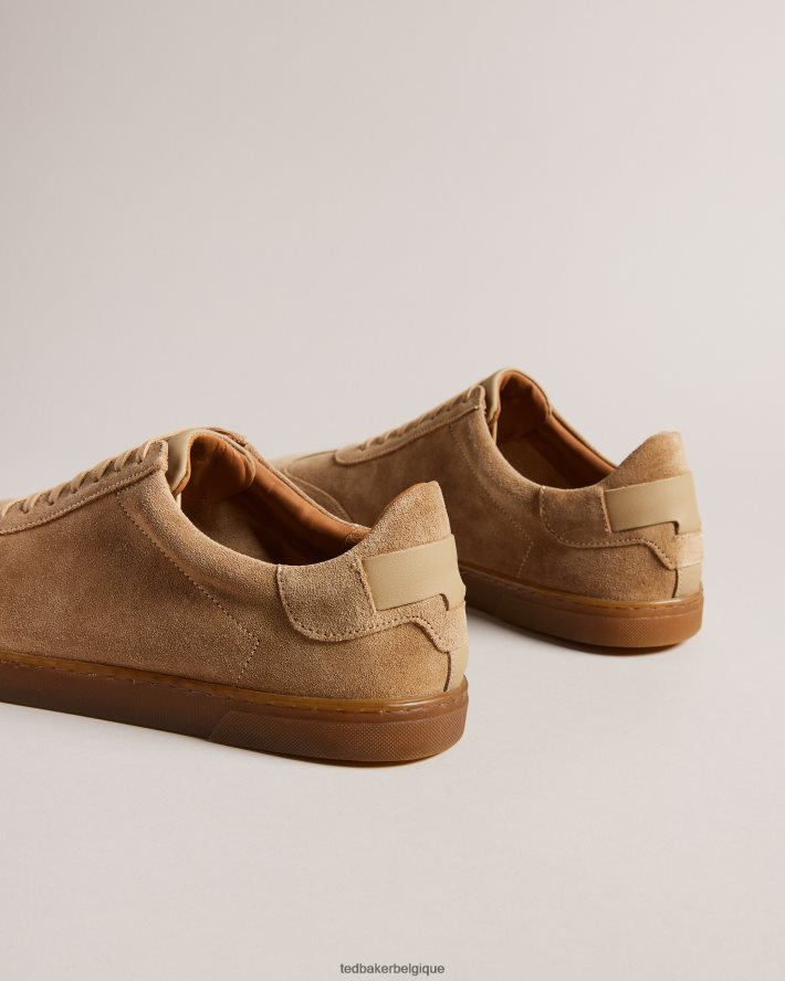 être Ted Baker Hommes baskets basses en daim evrens brun clair FR8J421817 chaussures