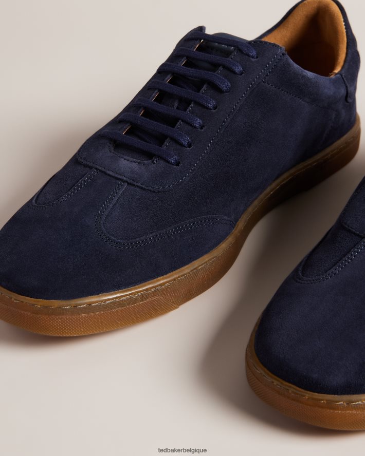être Ted Baker Hommes baskets basses en daim evrens marine FR8J421885 chaussures