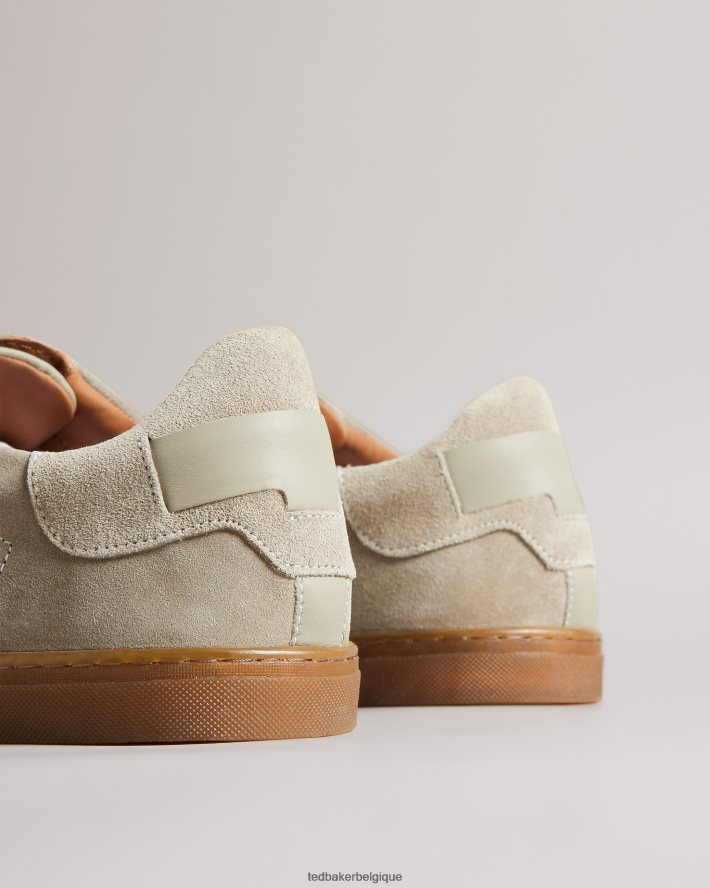 être Ted Baker Hommes baskets basses en daim evrens vert clair FR8J421823 chaussures