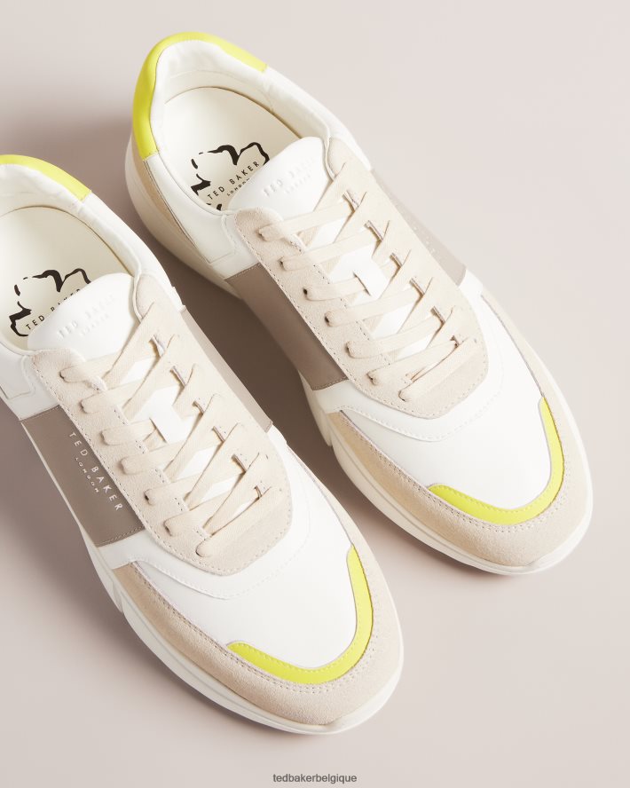 être Ted Baker Hommes baskets en cuir cecyle citron vert FR8J421795 chaussures