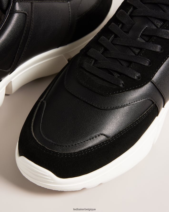être Ted Baker Hommes baskets en cuir cecyle noir FR8J421869 chaussures