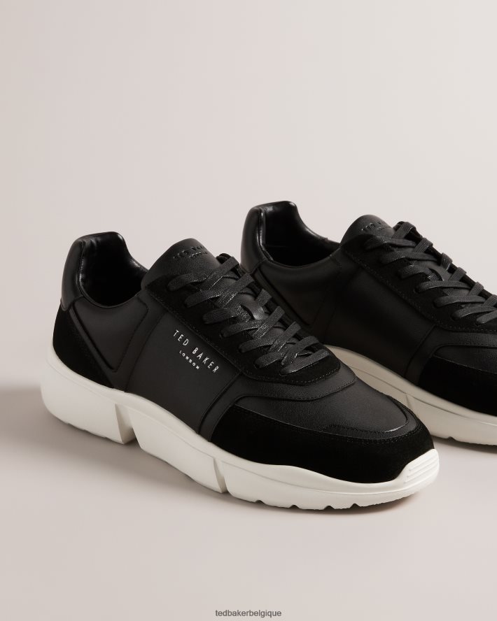être Ted Baker Hommes baskets en cuir cecyle noir FR8J421869 chaussures