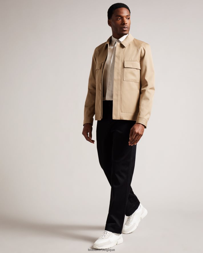 être Ted Baker Hommes baskets en cuir lisse et en daim cecylew blanc FR8J421871 chaussures