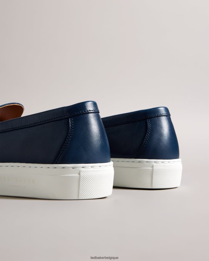 être Ted Baker Hommes baskets et mocassins en cuir hecter hybrides marine FR8J421870 chaussures