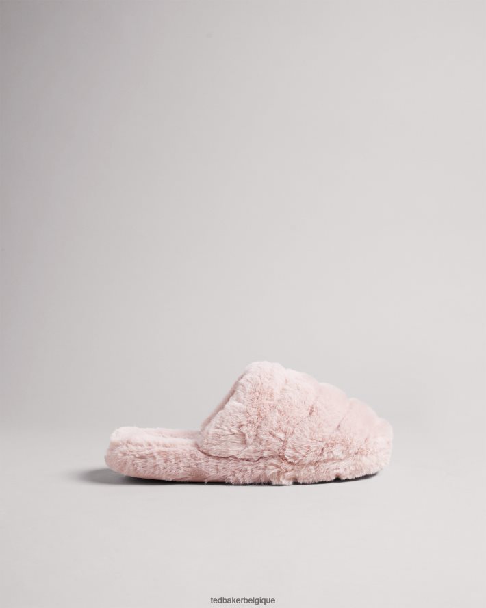 être Ted Baker Hommes pantoufles lopsey en fausse fourrure rose foncé FR8J42930 chaussures
