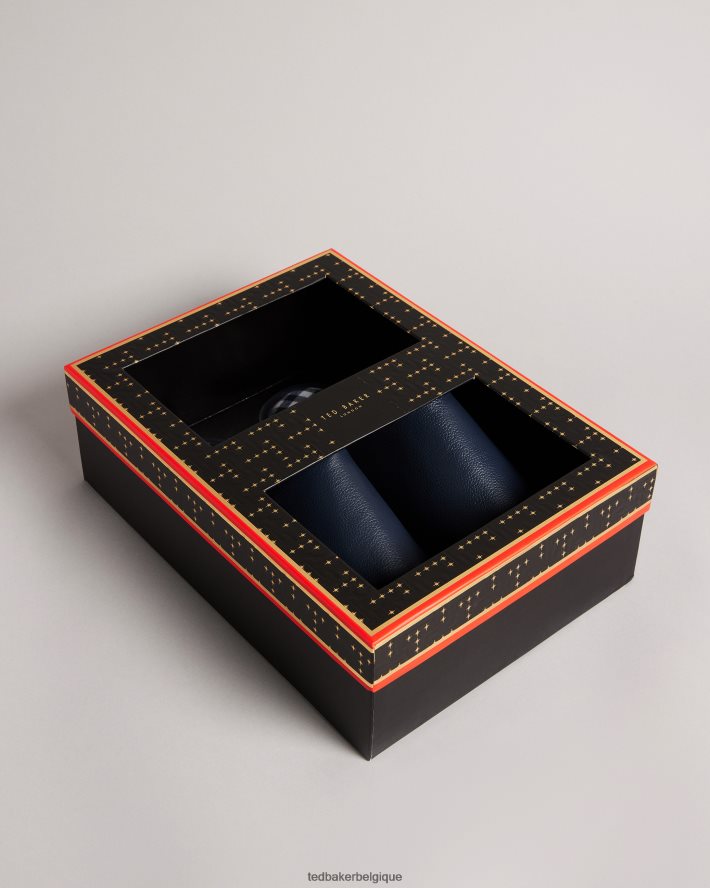 être Ted Baker Hommes pantoufles mules en cuir ardin marine FR8J421967 chaussures