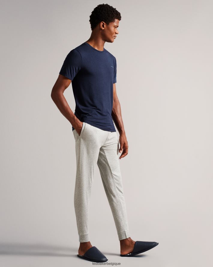 être Ted Baker Hommes pantoufles mules en cuir ardin marine FR8J421967 chaussures