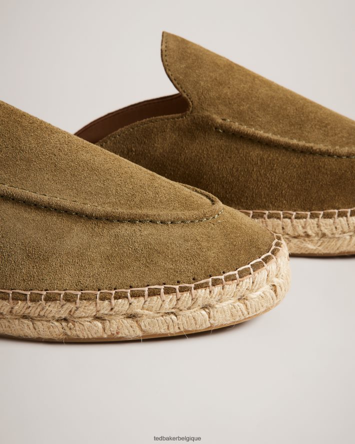 être Ted Baker Hommes espadrilles mules en daim hensin vert foncé FR8J421916 chaussures