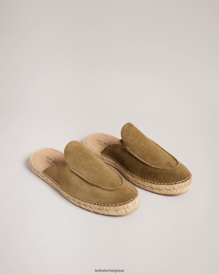 être Ted Baker Hommes espadrilles mules en daim hensin vert foncé FR8J421916 chaussures