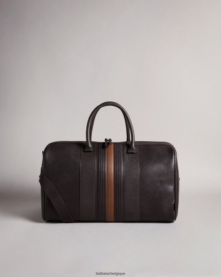 être Ted Baker Hommes fourre-tout en pu rayé evyday brn-choc FR8J421769 Sacs