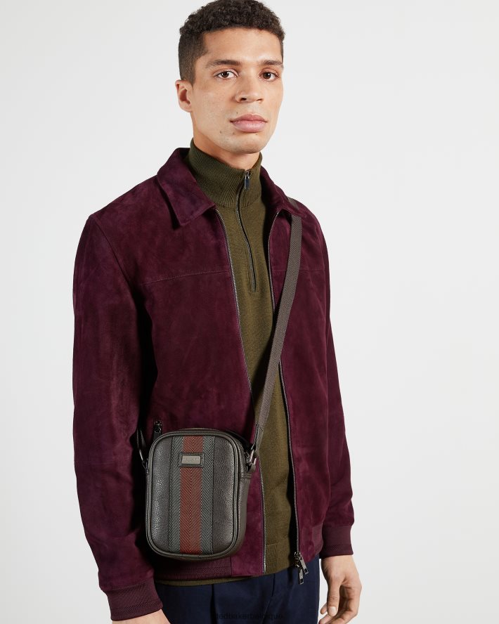 être Ted Baker Hommes sac bandoulière en cuir sundie mini chocolat brun FR8J421786 Sacs