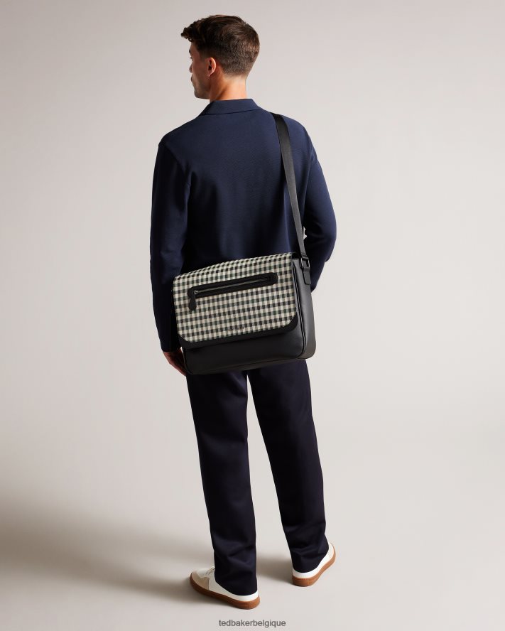 être Ted Baker Hommes sac messager en PU à carreaux House Check de Portrey marine FR8J421737 Sacs