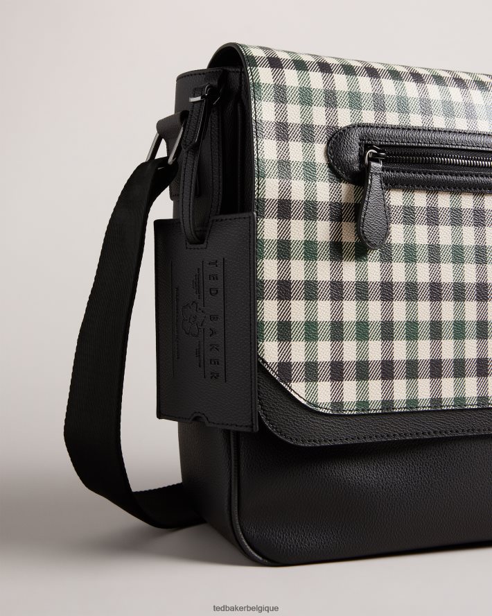 être Ted Baker Hommes sac messager en PU à carreaux House Check de Portrey marine FR8J421737 Sacs