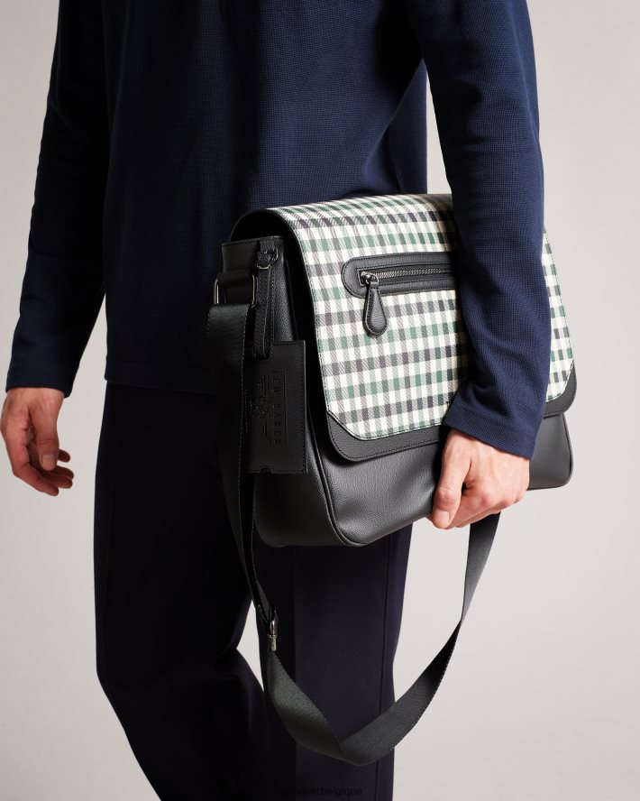 être Ted Baker Hommes sac messager en PU à carreaux House Check de Portrey marine FR8J421737 Sacs