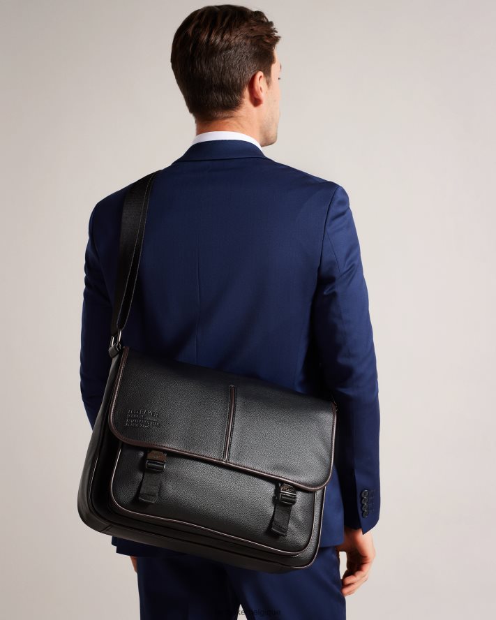 être Ted Baker Hommes sac messager en cuir synthétique Josper noir FR8J421742 Sacs