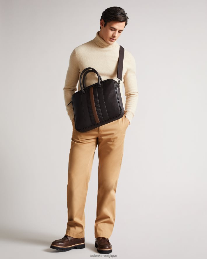 être Ted Baker Hommes sac à documents en PU jamais rayé brn-choc FR8J421747 Sacs