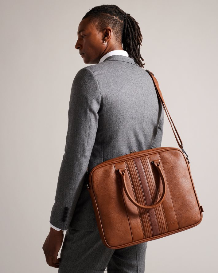 être Ted Baker Hommes sac à documents en PU jamais rayé bronzer FR8J421748 Sacs