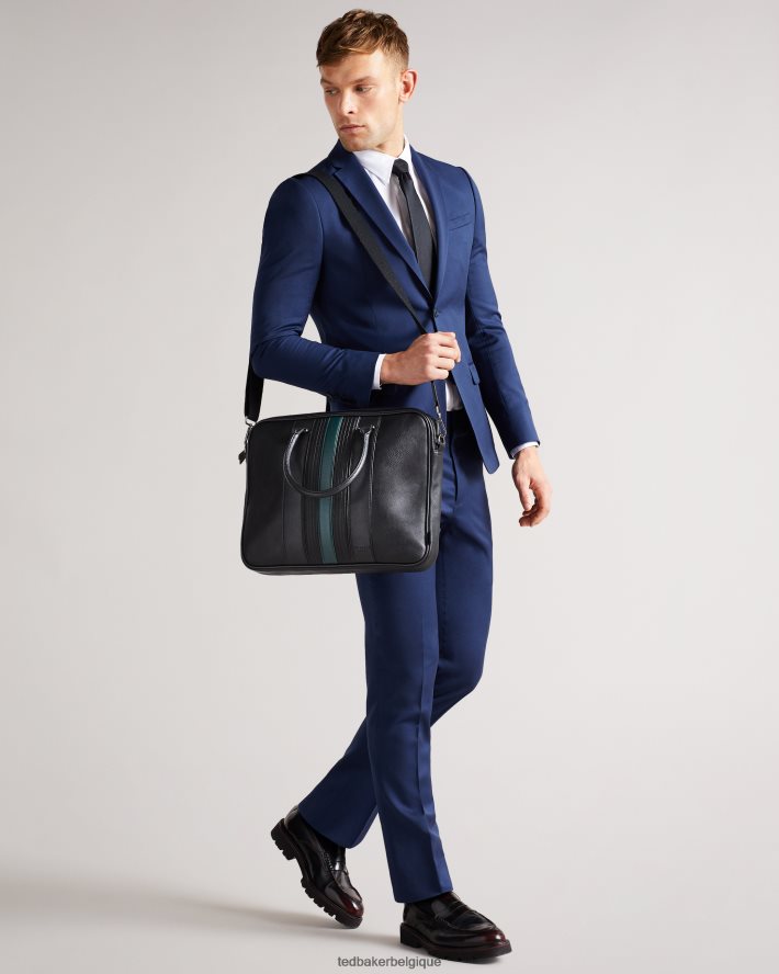être Ted Baker Hommes sac à documents en PU jamais rayé noir FR8J421740 Sacs