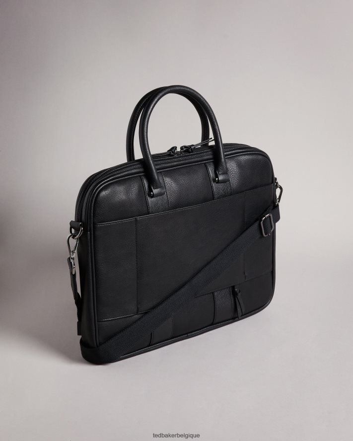 être Ted Baker Hommes sac à documents en PU jamais rayé noir FR8J421740 Sacs