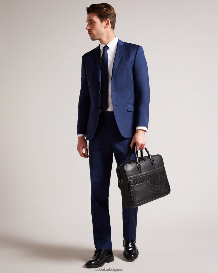 être Ted Baker Hommes sac porte-documents en cuir texturé en toile noir FR8J421743 Sacs