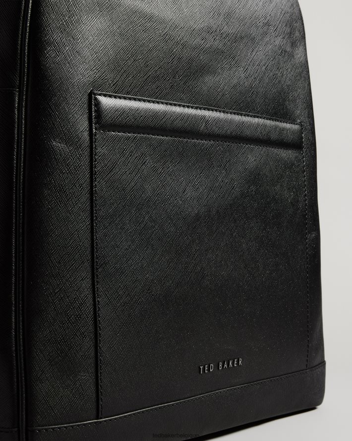 être Ted Baker Hommes sac à dos en cuir saffiano Nikolai noir FR8J421779 Sacs
