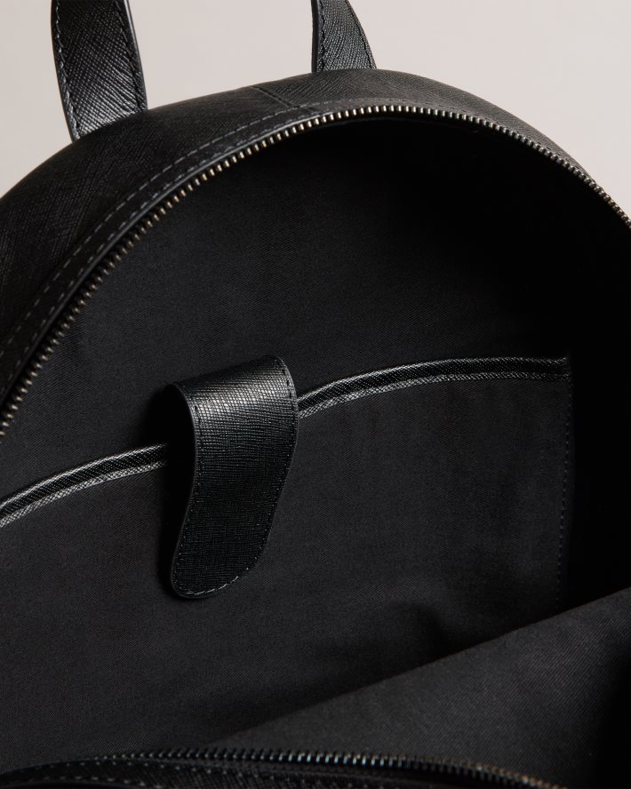 être Ted Baker Hommes sac à dos en cuir saffiano Nikolai noir FR8J421779 Sacs