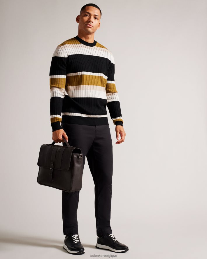 être Ted Baker Hommes cartable wayvees house check en pu chocolat brun FR8J421770 Sacs