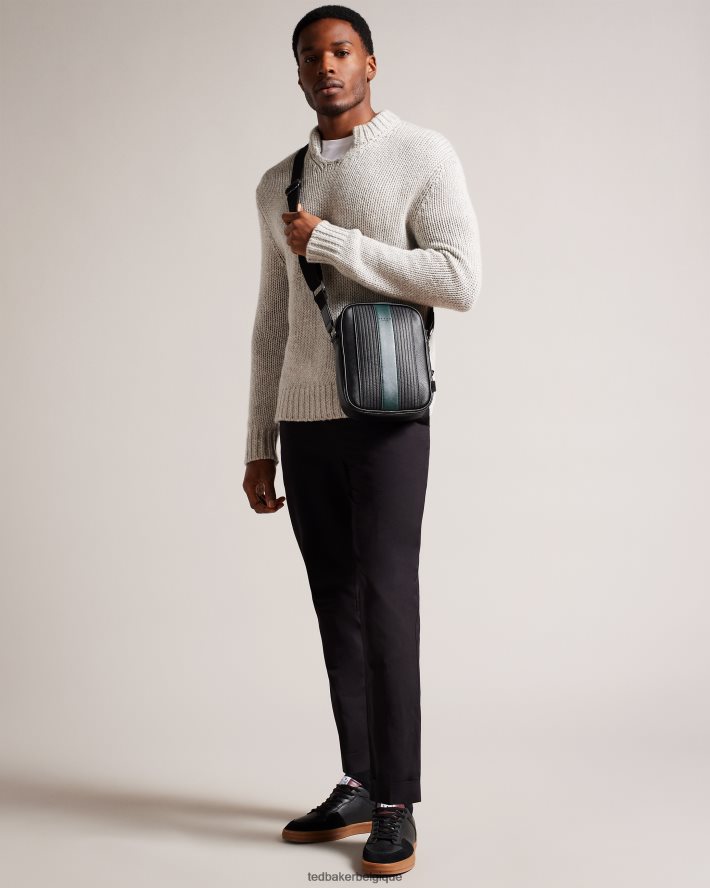 être Ted Baker Hommes grand sac de vol en pu rayé everton noir FR8J421780 Sacs