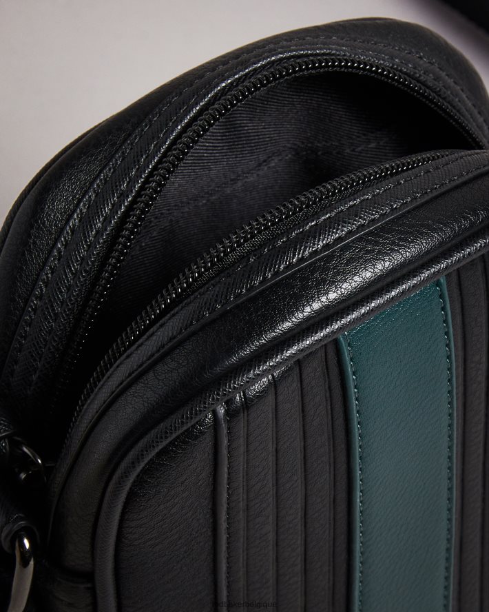 être Ted Baker Hommes sac de vol en pu rayé evver noir FR8J421758 Sacs