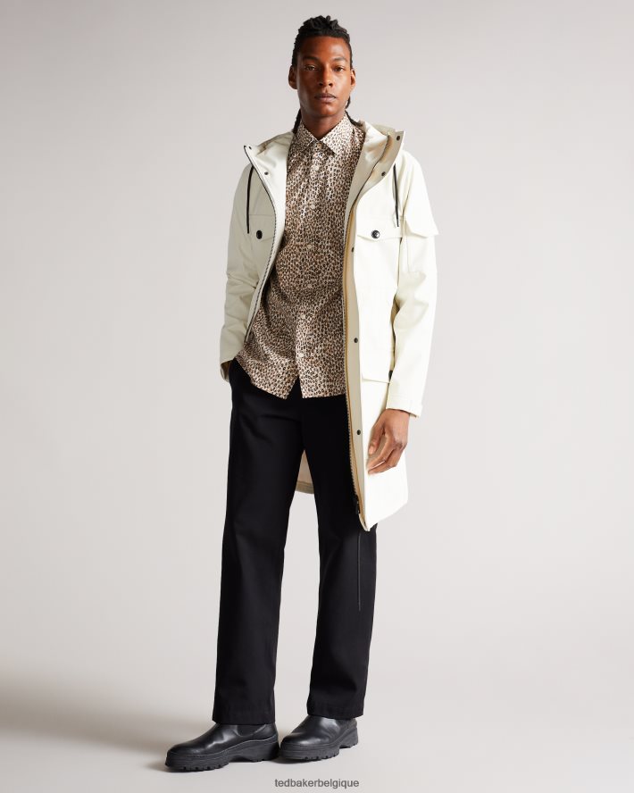 être Ted Baker Hommes Dunston - Chemise rétro à pois à manches longues brun FR8J421656 vêtements