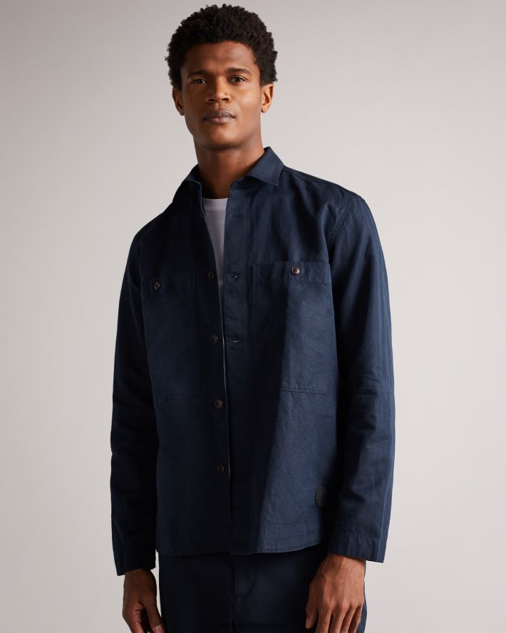 être Ted Baker Hommes amoret - veste harrington à manches longues marine FR8J421638 vêtements
