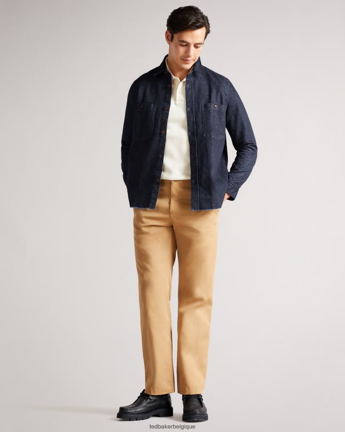 être Ted Baker Hommes surchemise en jean à manches longues enfield bleu foncé FR8J421688 vêtements