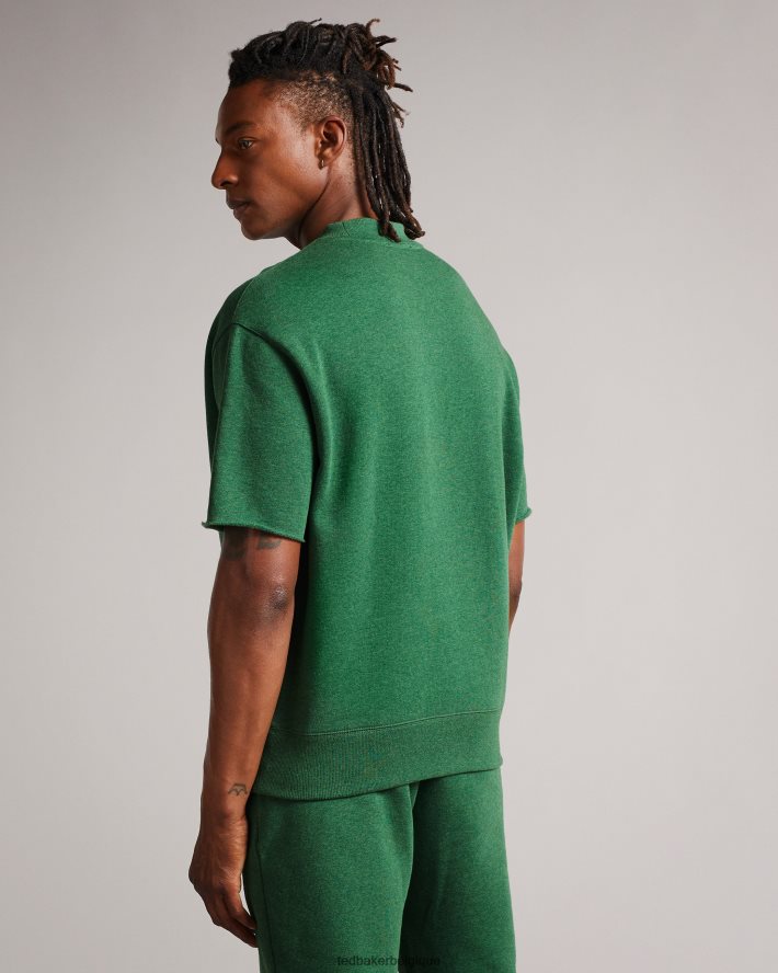 être Ted Baker Hommes Chandail coupe décontractée à manches courtes Shandon vert foncé FR8J421722 vêtements
