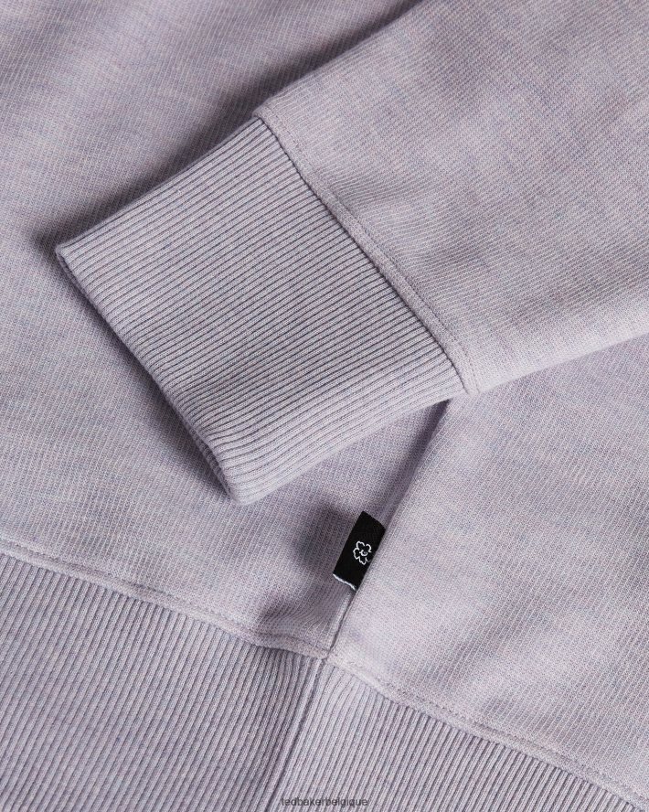 être Ted Baker Hommes carick sweat-shirt à fleurs brodées à manches longues violet clair FR8J421650 vêtements