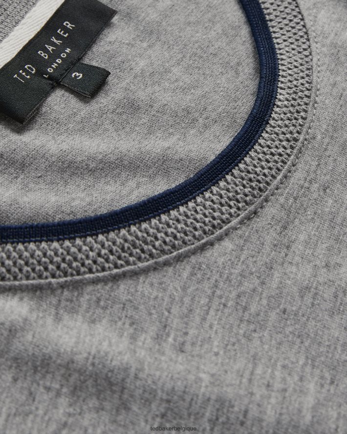 être Ted Baker Hommes t-shirt à manches courtes helpa marnes grises FR8J421663 vêtements