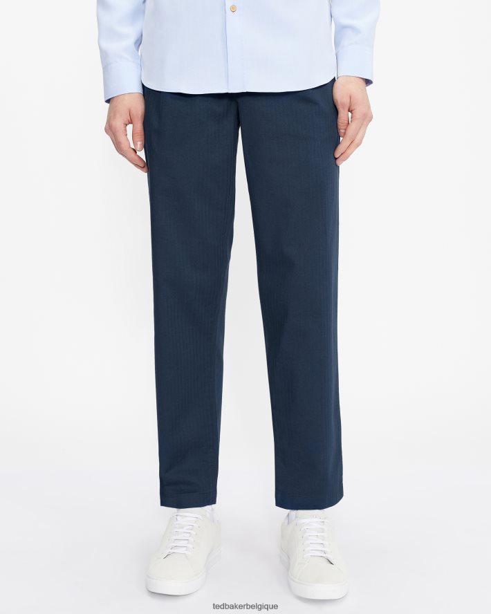 être Ted Baker Hommes pantalon plissé à chevrons talkin marine FR8J421684 vêtements