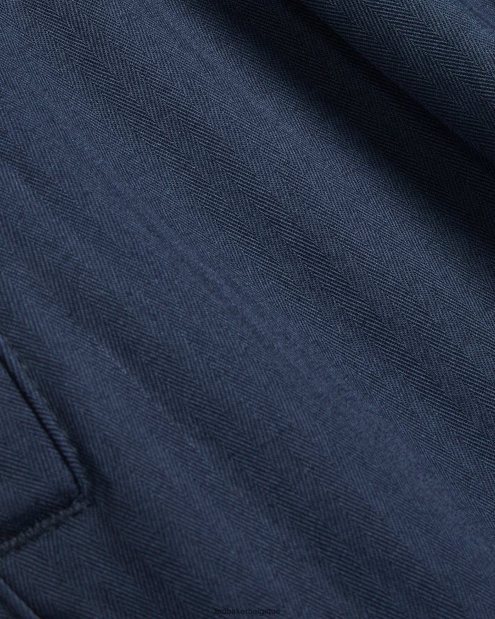 être Ted Baker Hommes pantalon plissé à chevrons talkin marine FR8J421684 vêtements