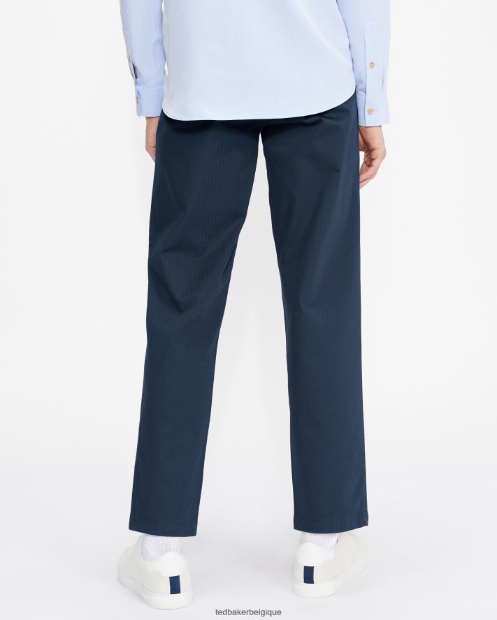 être Ted Baker Hommes pantalon plissé à chevrons talkin marine FR8J421684 vêtements