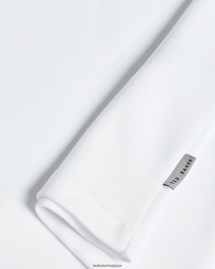 être Ted Baker Hommes polo à col tissé frend ss blanc FR8J421643 vêtements